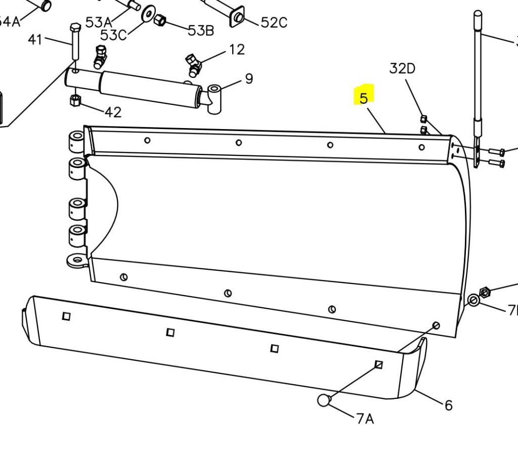 Boss Part BAL13470 ATV VPlow Blade Assembly Left 5ft 6in W/Cutting