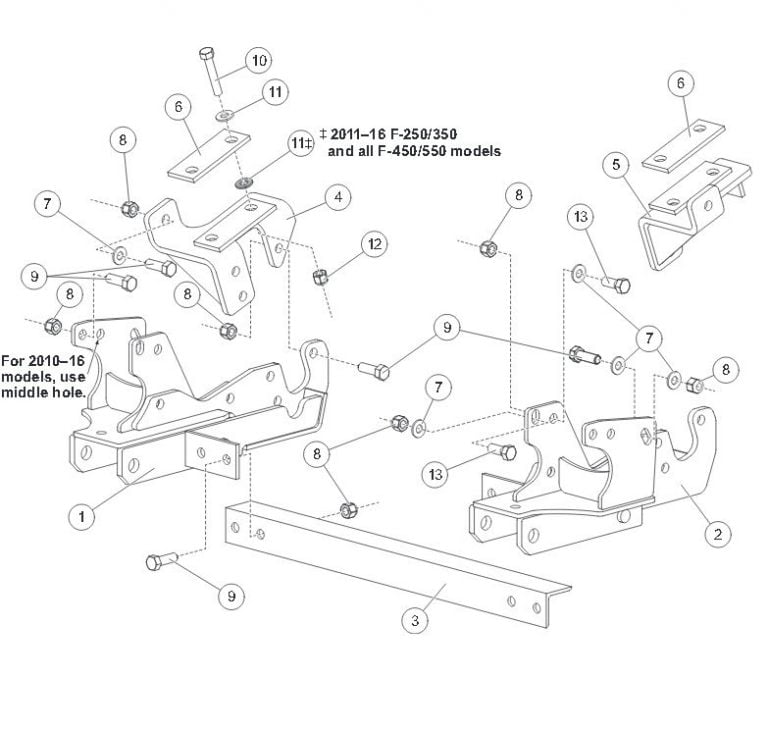 Western Snowex Part 31269 1 Plow Mount Kit For Ford Super Duty F250