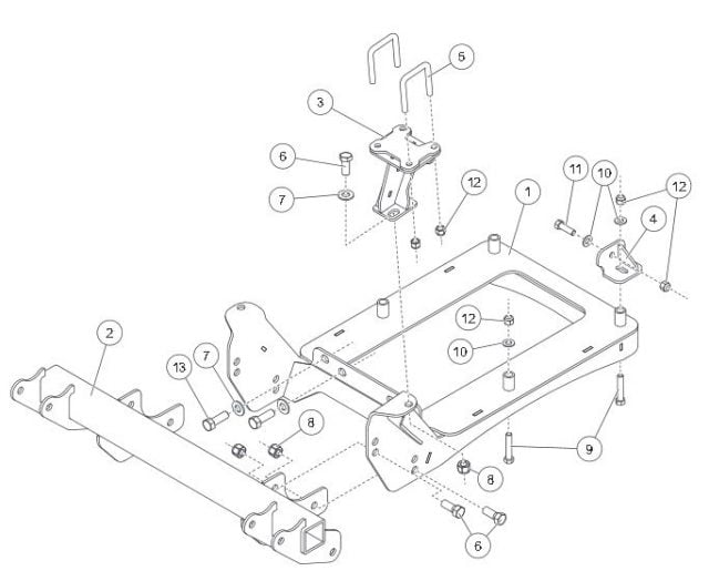 Western Part # 35162 - Impact UTV Plow Mount Undercarriage Kit for ...